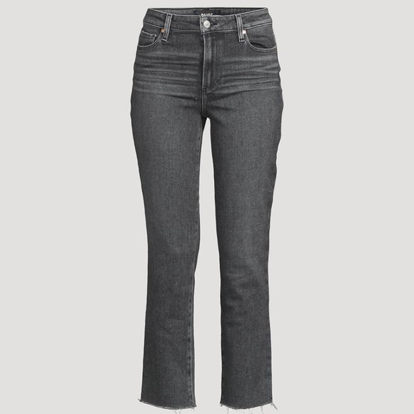 PAIGE Cindy Raw Hem Jeans - ASH BLACK - Picture 1 of 6
